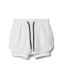 Men's 2in1 Compression Running Gym Shorts with Towel Loop and Phone Pocket