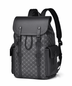 Men's Classic Monogram Laptop Backpack With Magnetic Buckle