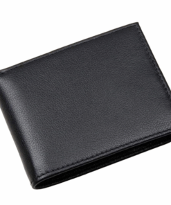 Men's Coin Bi Fold Card Holder With Coin Pocket - Black