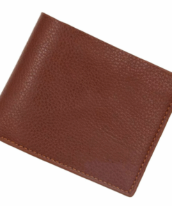Men's Coin Bi Fold Card Holder With Coin Pocket - Brown