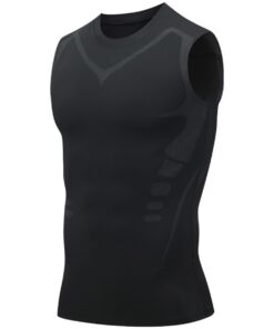 Men's Compression Shirts Fast Dry Sport Vest Workout Compression Shirt - Black - XL