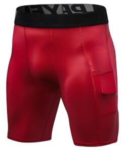 Men's Compression Shorts Running Shorts Athletic Shorts with Phone Pocket - L