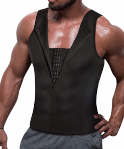 Men's Compression Vest Shapewear With Hook and Zip Fasteners - S