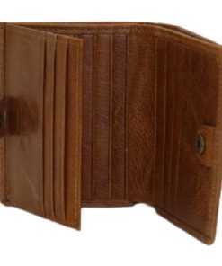 Men's Genuine Leather Bi-fold Wallet for 11 Cards - Brown