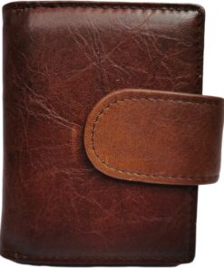 Men's Genuine Leather Bifold Card Holder - Dark Brown