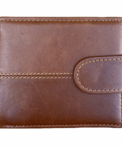 Men's Genuine Leather Bifold Wallet for 11 Cards - Dark Brown