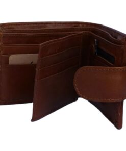 Men's Genuine Leather Bifold Wallet for 11 Cards - Tan