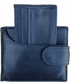 Men's Genuine Leather Bifold Wallet for 12 Cards - Black