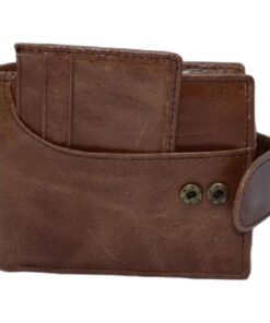 Men's Genuine Leather Bifold Wallet for 12 Cards - Brown