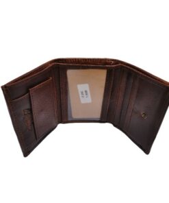 Men's Genuine Leather Bifold Wallet For 7 Cards - Dark Brown
