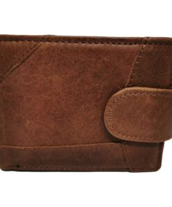 Men's Genuine Leather Bifold Wallet for 9 Cards - Brown