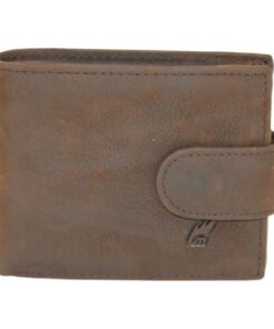 Men's Genuine Leather Bifold Wallet for 9 Cards - Dark Brown