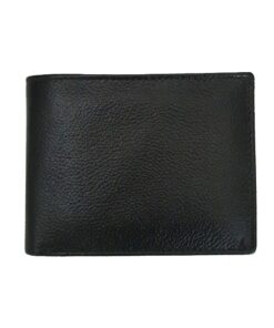 Men's Leather Bifold Wallet for 7 Cards - Black