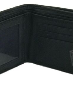 Men's Leather Dual Fold Wallet - Black