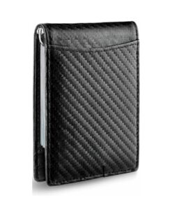 Men's Leather Wallet with RFID Blocking - Credit Card Holder - Black