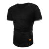 Men's Slim-Fit Short-Sleeve Round Neck T-Shirts Folds Soft Skin-Friendly - M