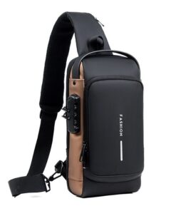 Men's Sling Bag Crossbody Chest Bag Anti-Theft Hiking Biking Casual Daypack - Black &  Brown