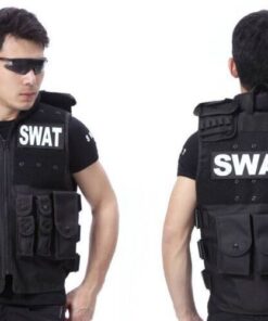 Mens Swat Airsoft Tactical Vest - Black