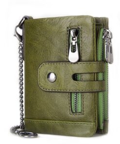 Men's Trendy Genuine Leather Wallet- with Gift box - Green