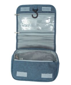 Men's Unfolding Toiletry Bag with Multiple Compartments - Blue