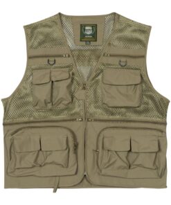 Mesh Fishing Vest Tan 14 Pocket