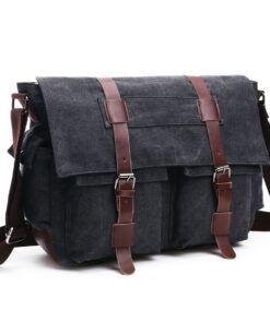 Messenger Bag Crossbody Casual Business Bag Shoulder Laptap Bag for Men - Black