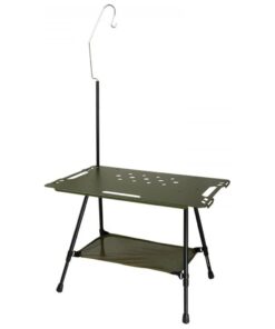 Metal Camping Table with Lantern Holder & Carry Bag (Olive Green)