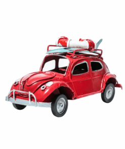 Metal Decorative Beetle Tabletop D-Shaped Ornament Car - Red