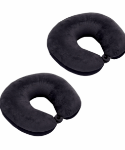 Micro-Beads Travel Neck Pillow - 2 Pack - Black