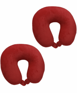Micro-Beads Travel Neck Pillow - 2 Pack - Red