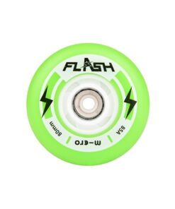 Micro Flash Led 80mm Green Inline Skate Wheels - Set of 4