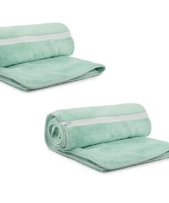 Microfiber Quick Drying Gym Towels with Zip Pockets (Set of 2) - Teal