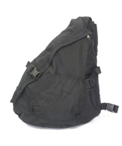 Microfibre Messenger Shoulder Bag Black