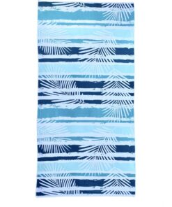 Microfibre Printed Beach Towel - Cotton Road - Blue, White