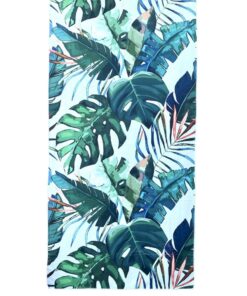 Microfibre Printed Beach Towel - Cotton Road - Green, Blue