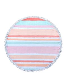 Microfibre Round Printed Beach Towel - Cotton Road - Pink, Orange