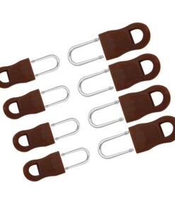 Mihuis Replacement Zipper Puller Repair Kit for Bags, Tents - Pack of 8 - Brown