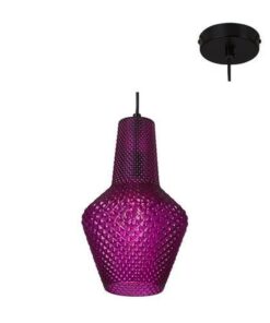 Milano Pendant Glass - Black, Pink