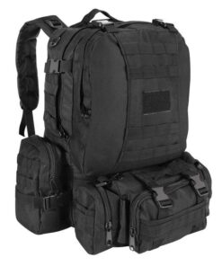 Military Adjustable Camping Hiking Tactical Bag 55L - 3 Piece - Black