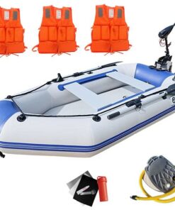 Military Grade Inflatable Dinghy Boat Fishing Boat +12V 60lb Electric Motor - 330 cm
