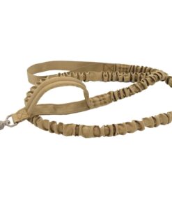 Military Tactical Bungee 2 Handle Quick Release Dog Leash - Brown