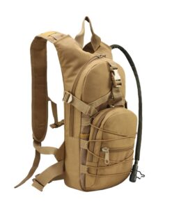 Military Tactical Hydration Backpack with 3L Water Bladder - Khaki