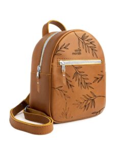 Mini Backpack Purse - Genuine Leather | Botanical Fona - PEcan