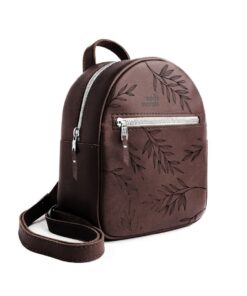 Mini Backpack Purse - Genuine Leather | Botanical Fona - Saddle
