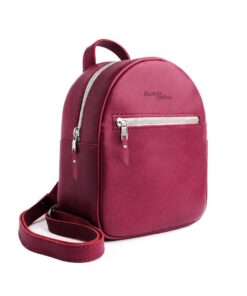 Mini Backpack Purse - Genuine Leather - Cherry