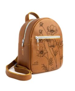 Mini Backpack Purse - Genuine Leather | KOSMOS - Pecan