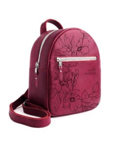Mini Backpack Purse - Genuine Leather | Magrietjie - Cherry