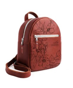 Mini Backpack Purse - Genuine Leather | Magrietjie - Cognac