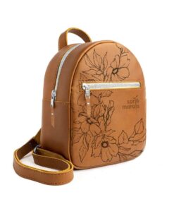 Mini Backpack Purse - Genuine Leather | Magrietjie - Pecan