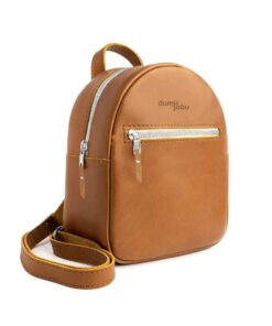 Mini Backpack Purse - Genuine Leather - Pecan
